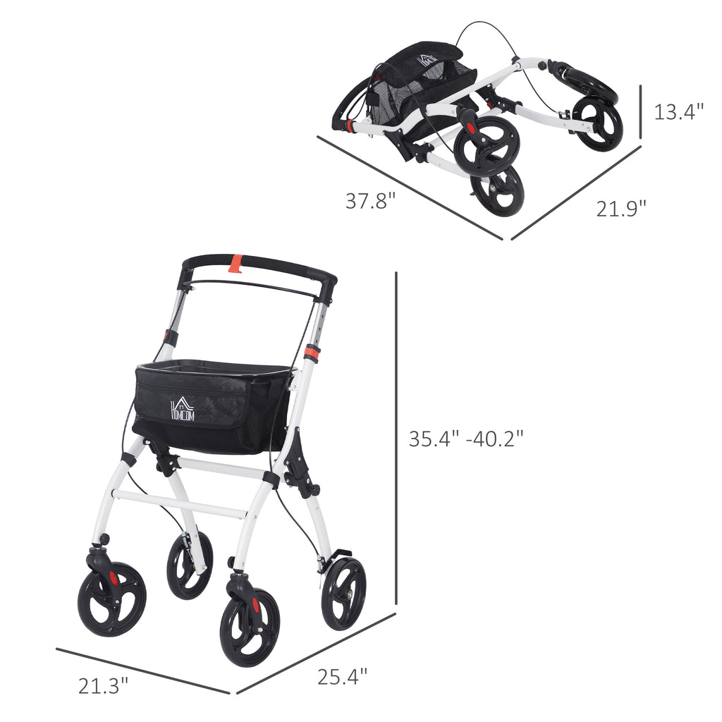Upright Walker with Forearm Support - High Posture Rollator for Seniors with Back Pain - Foldable, Seat & All-Terrain Wheels