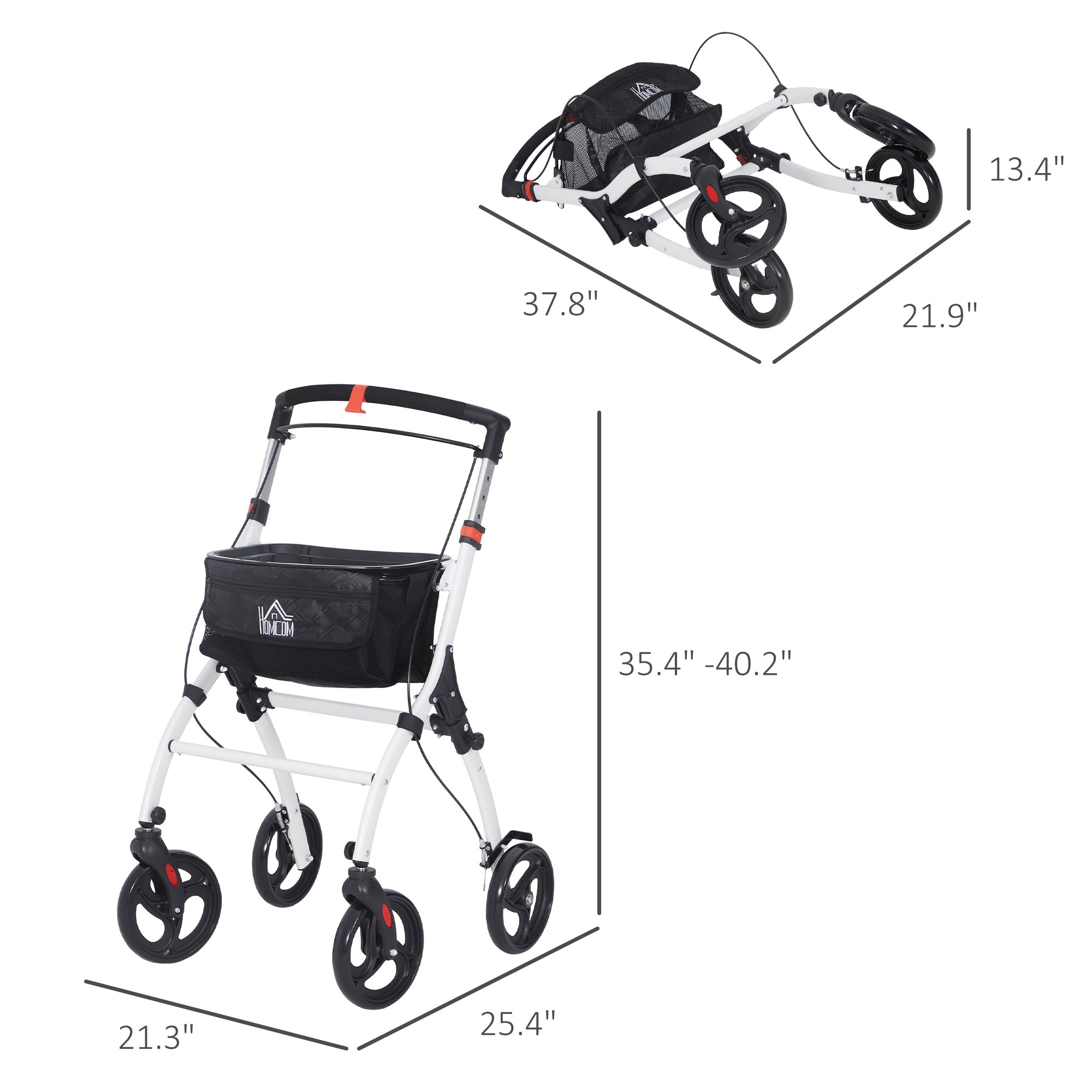 Upright Walker with Forearm Support - High Posture Rollator for Seniors with Back Pain - Foldable, Seat & All-Terrain Wheels